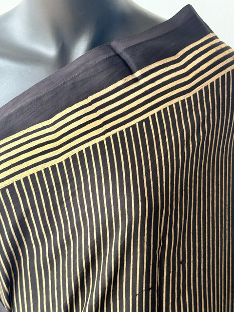 Ajrakh printed modal silk saree