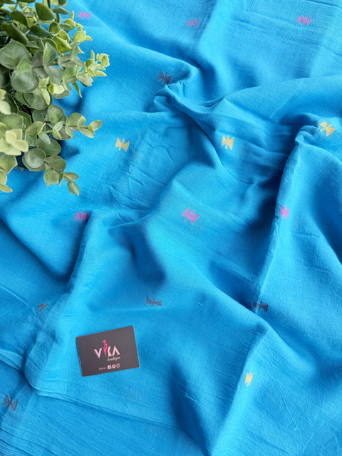 Light Blue pure Jamdhani fabric