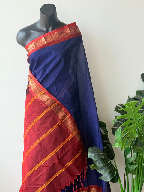 Weaving border poly cotton saree