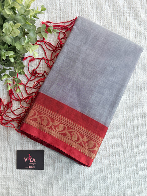 Weaving border poly cotton saree