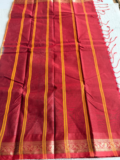 Weaving border poly cotton saree