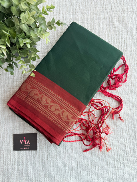 Weaving border poly cotton saree