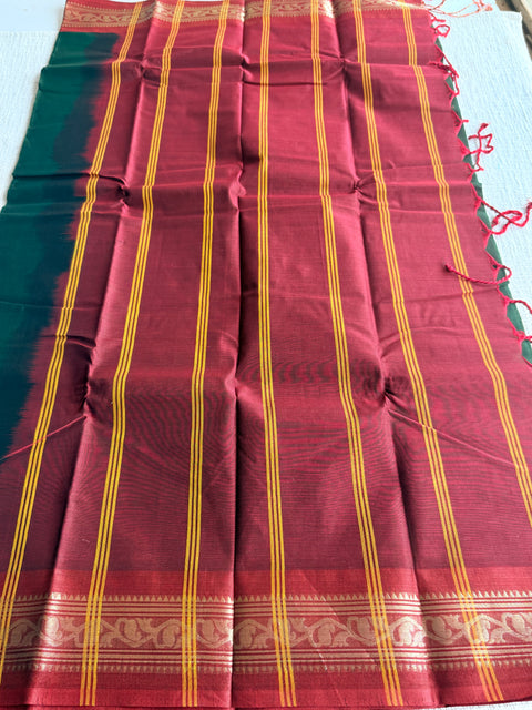 Weaving border poly cotton saree