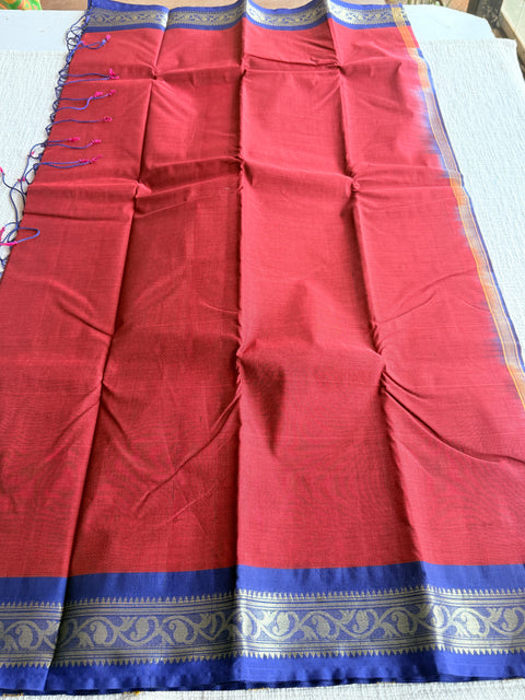 Weaving border poly cotton saree