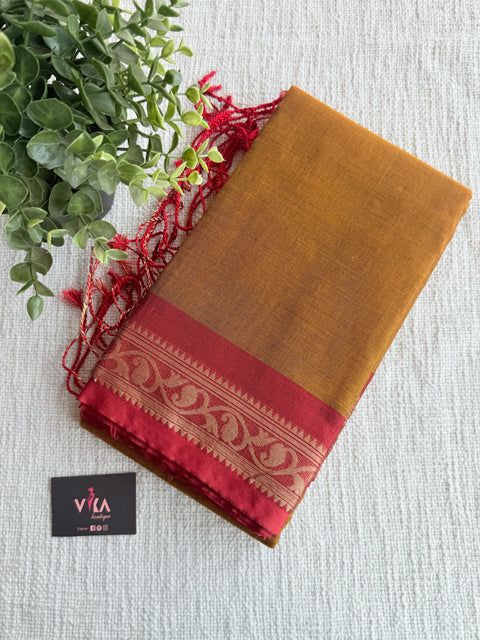 Weaving border poly cotton saree