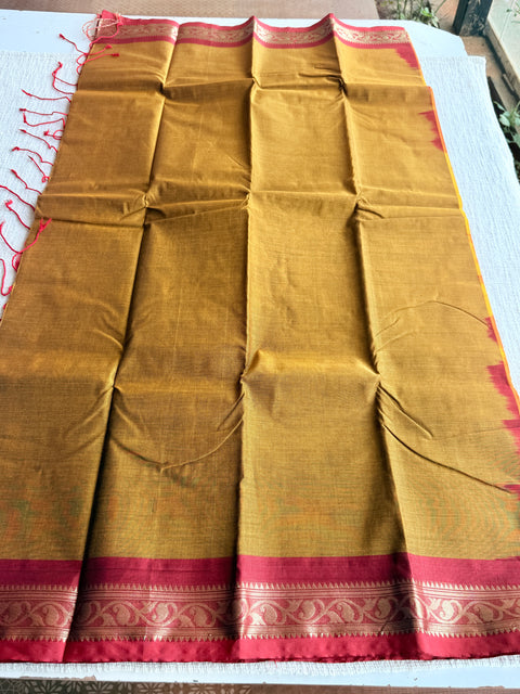 Weaving border poly cotton saree