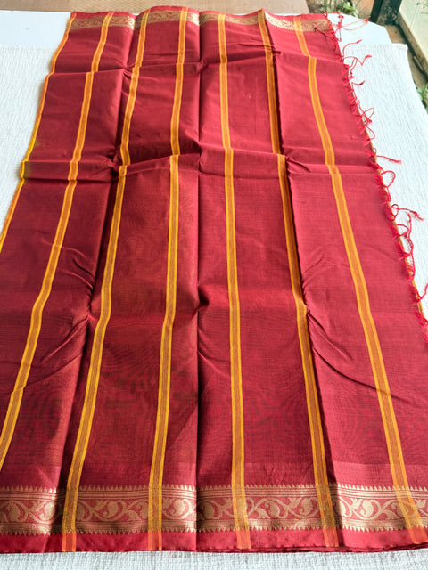 Weaving border poly cotton saree