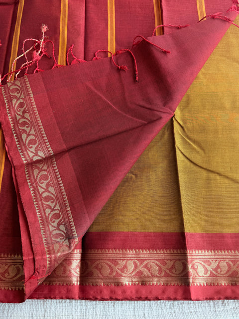 Weaving border poly cotton saree