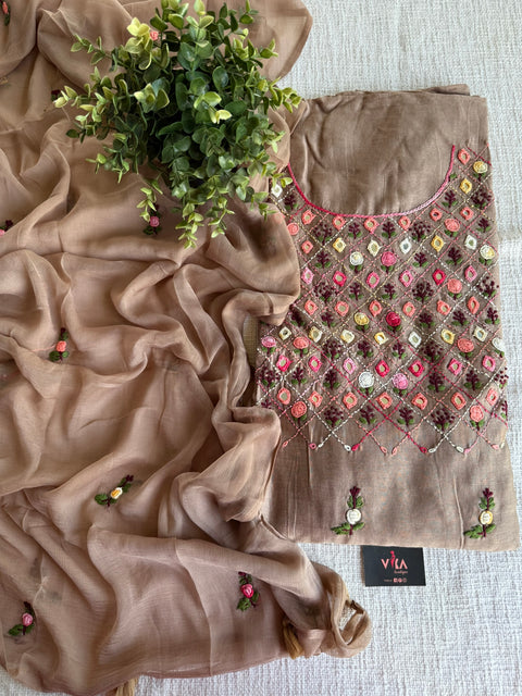 Mirror emb salwar suit material