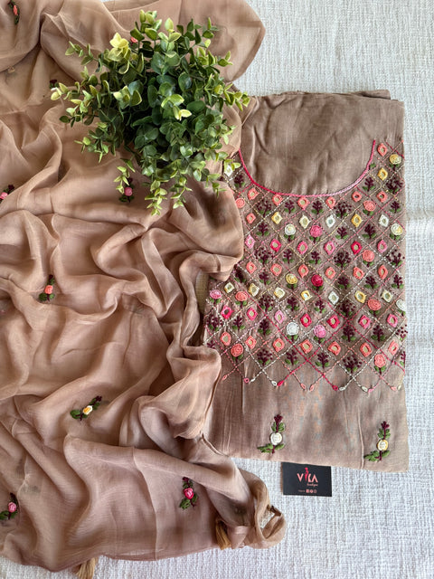 Mirror emb salwar suit material