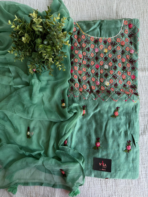Mirror emb salwar suit material