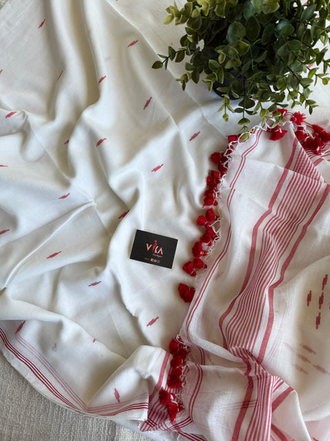 Bhutta weaving mul cotton saree with blouse