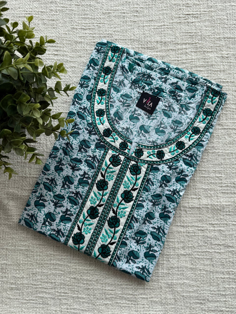 L size Printed/Embroidery Cotton Nighty