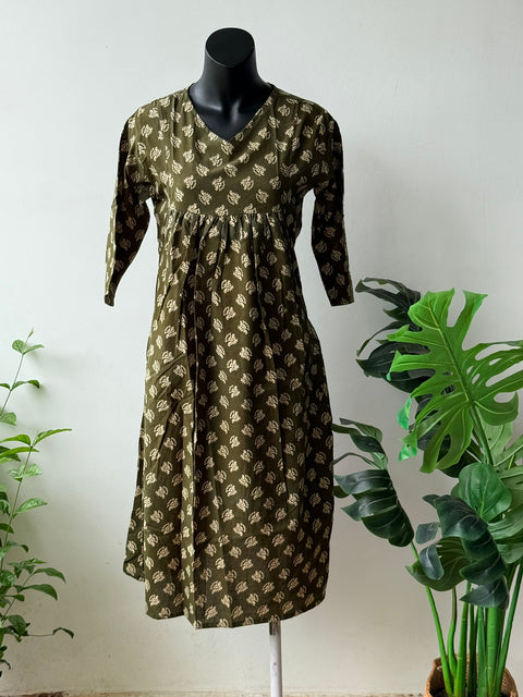 L size printed A line kurti