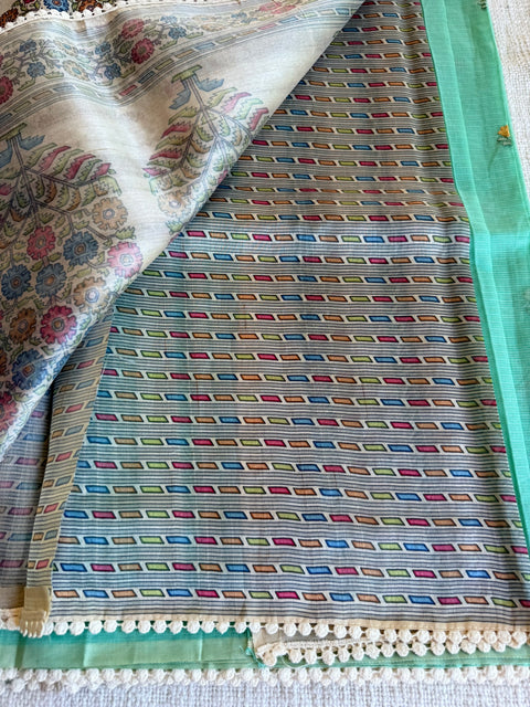 Floral Emb kota cotton saree