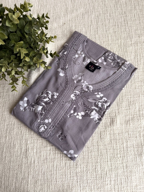 M size printed viscose cotton nighty
