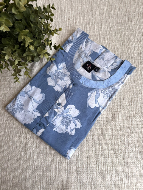 M size printed viscose cotton nighty