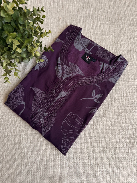 M size printed viscose cotton nighty