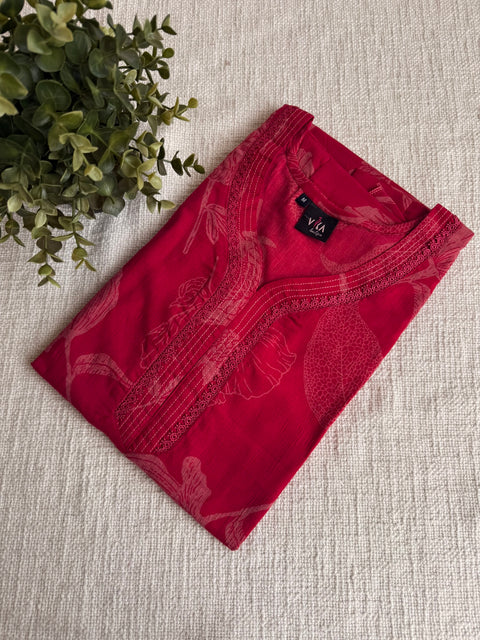 M size printed viscose cotton nighty