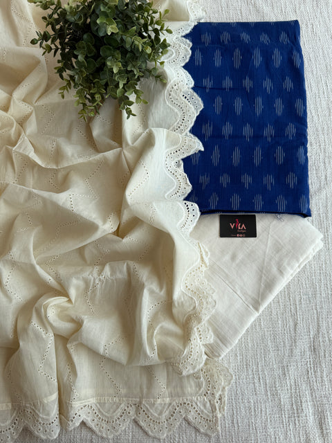 Ikat cotton top and hakoba dupatta