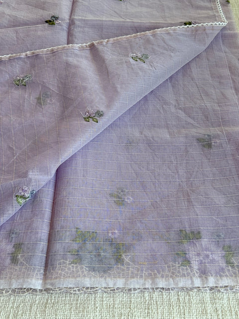 Cut work Embroidery super net saree