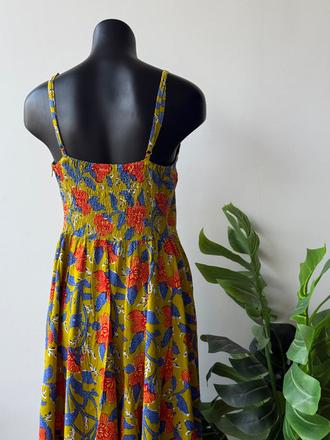 spaghetti printed Rayon gown