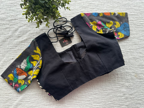 Black Zigzag Kalamkari Blouse