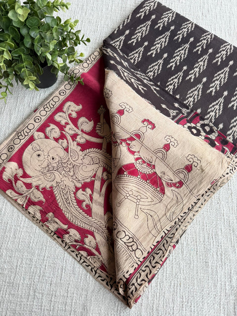 Kalamkari printed cotton saree