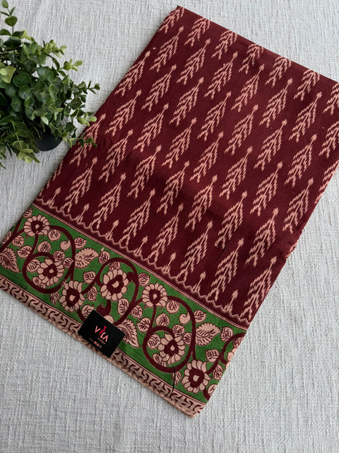 Kalamkari printed cotton saree