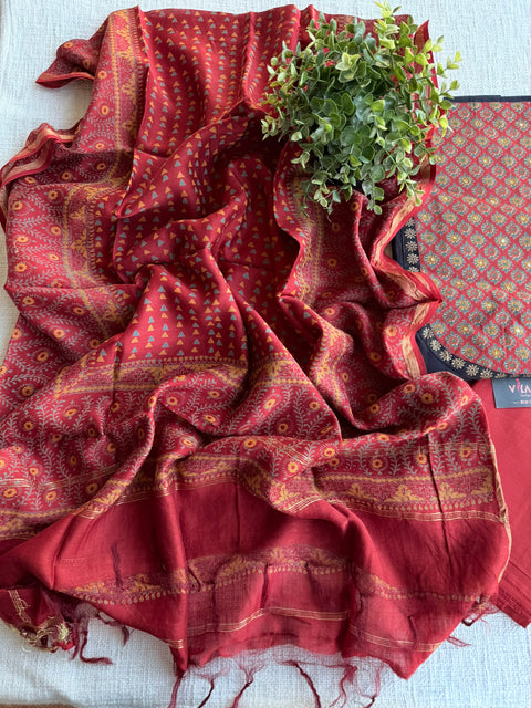 Yoke pattern cotton salwar material