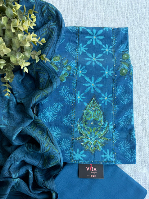 Dabu printed cotton salwar material