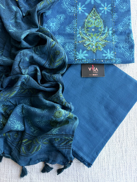 Dabu printed cotton salwar material