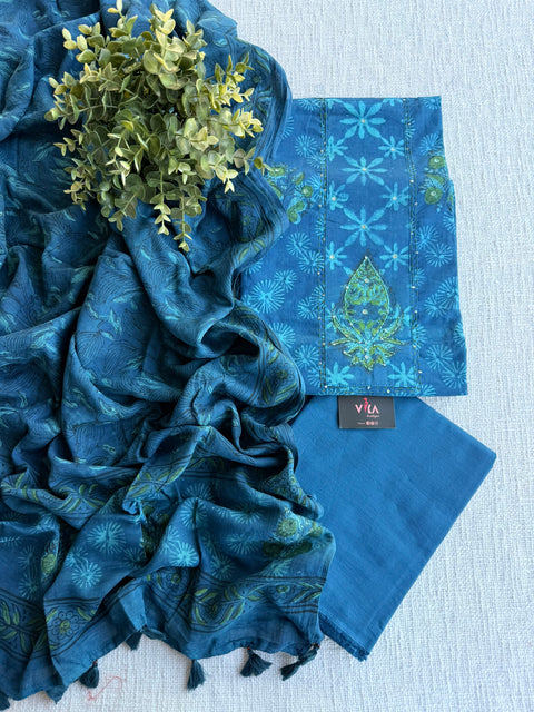 Dabu printed cotton salwar material