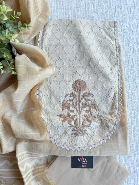 Neck patch chanderi suit material