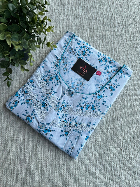 L size printed cotton nighty