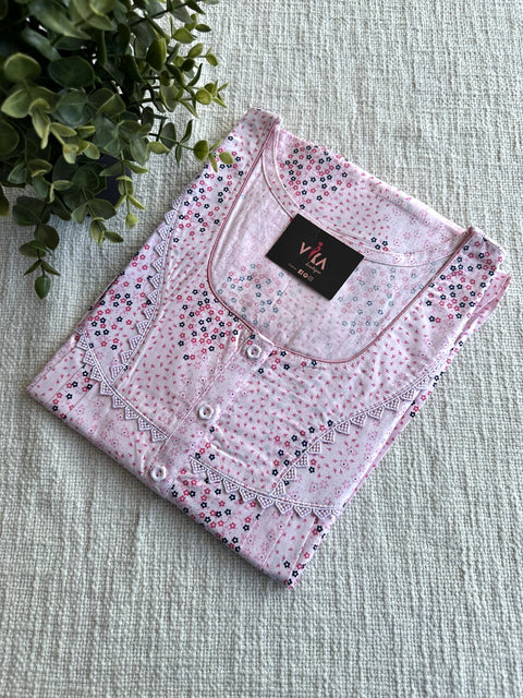 L size printed cotton nighty
