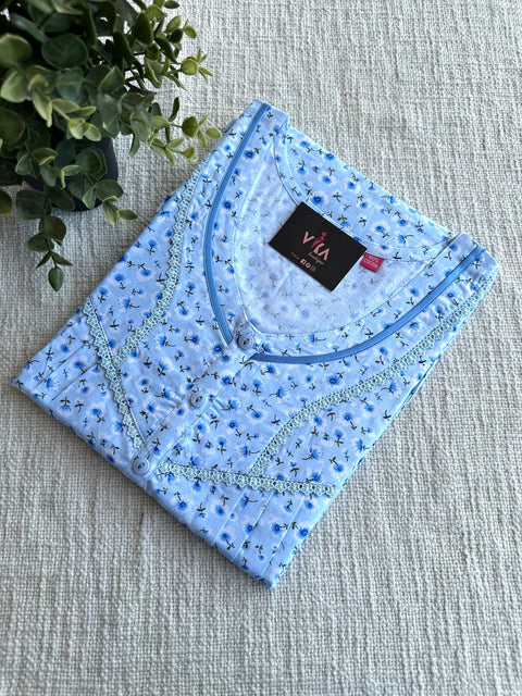 L size printed cotton nighty
