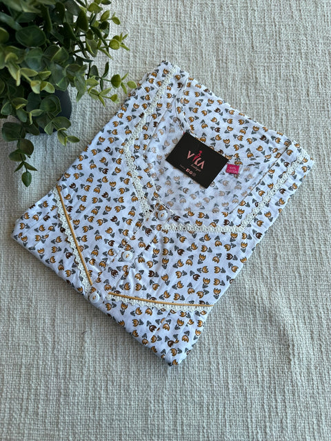 L size printed cotton nighty