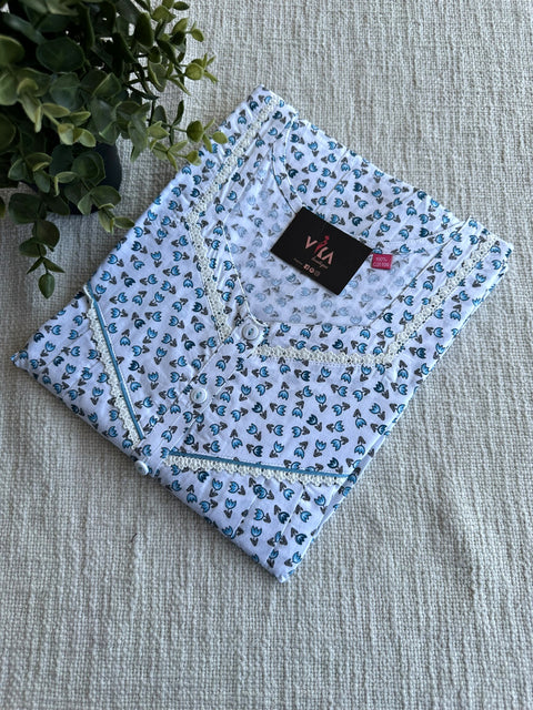 L size printed cotton nighty