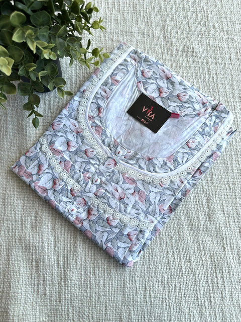 L size printed cotton nighty