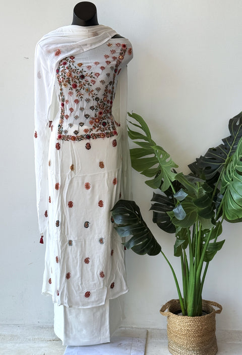 Hand Emb georgette salwar material