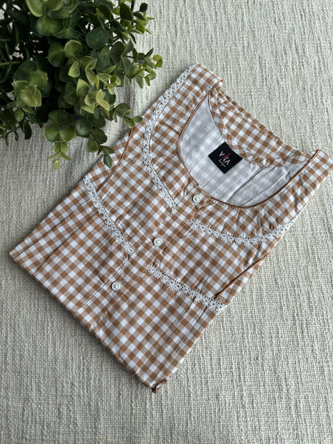 XL size Printed Italian cotton nighty