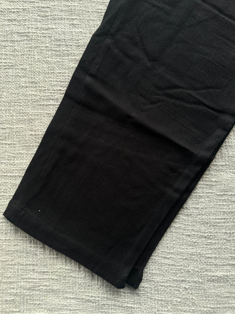 Black straight fit cotton pant