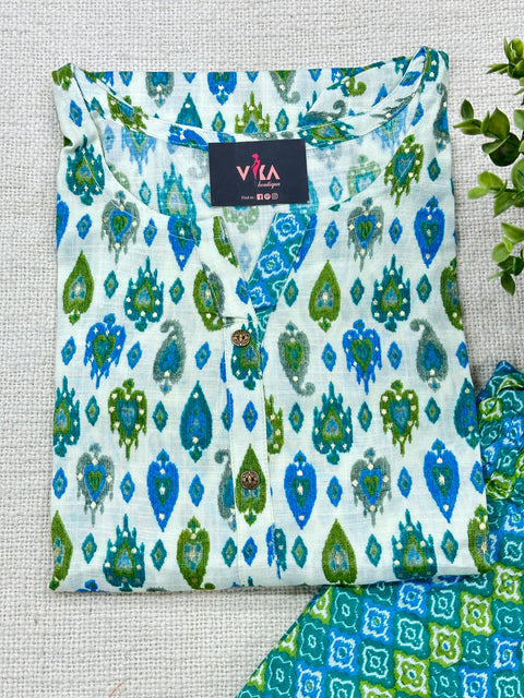 Printed Rayon Ready Kurta Pant Set