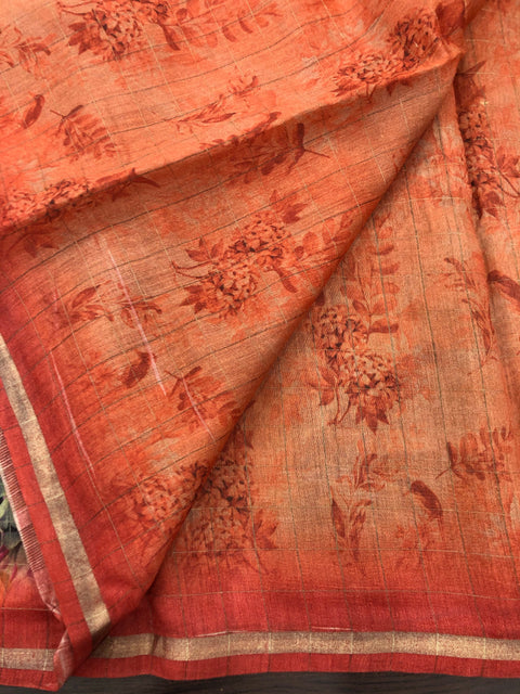 Digi Printed pure munga silk saree