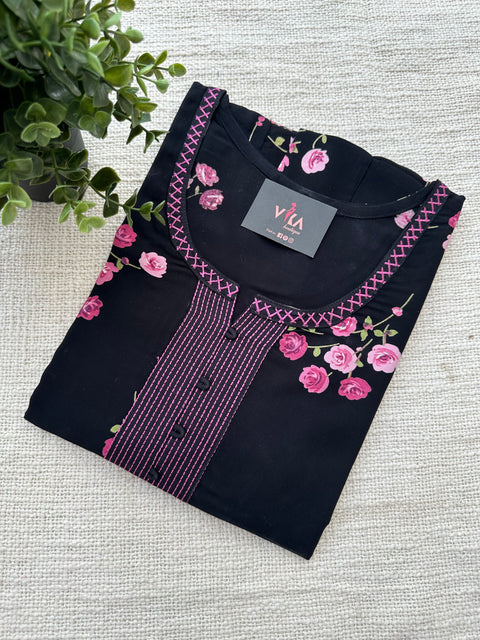 XL size printed Rayon nighty