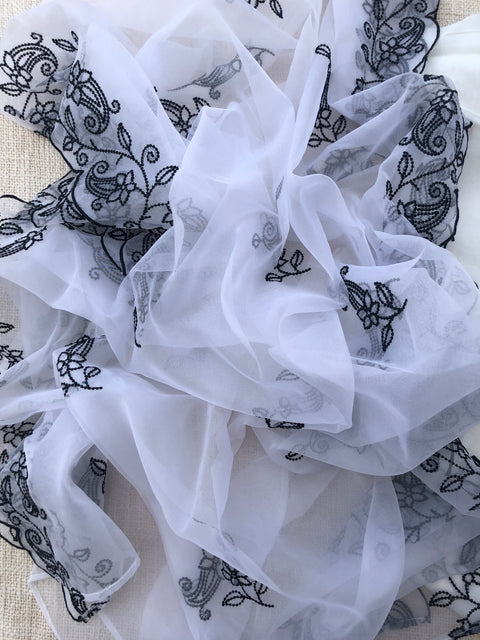 Off white organza salwar material
