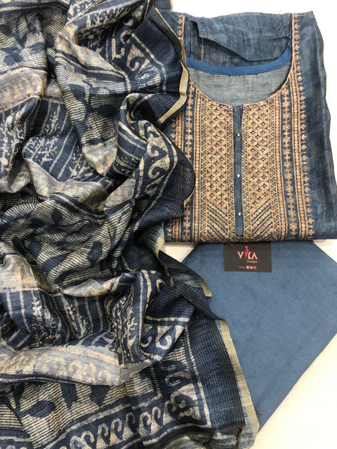 Printed Chanderi salwar material