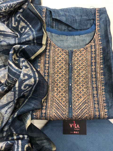 Printed Chanderi salwar material
