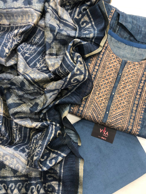 Printed Chanderi salwar material
